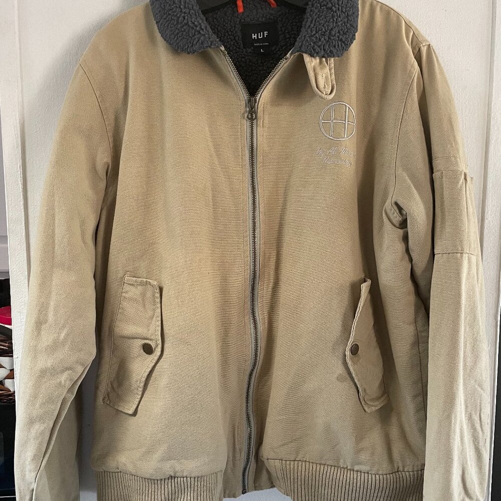 Huf Men's Casual Lapel Outdoor Loose Fashion Flight Jacket Sports